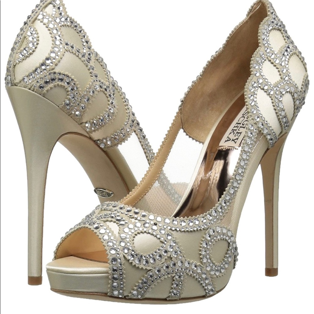 Badgley Mischka Witney Ivory Satin
